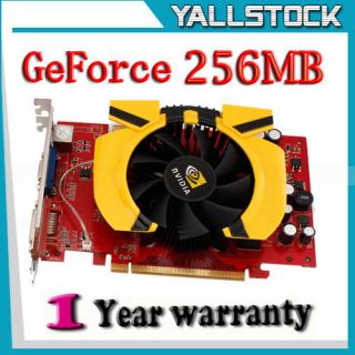 New 256MB GeForce GT240 DDR3 VGA DVI TV PCI Graphics Card 1 Year 