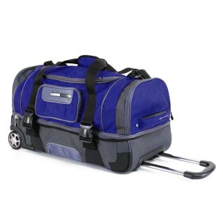 26 2 Section Rolling Duffel Bag Wheeled Luggage Travel Duffle Suitcase 