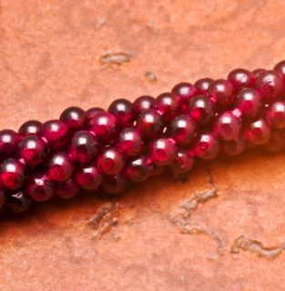mm Natural Garnet Gemstone Round Beads Strand 13 1 2