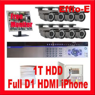 Complete 8 Channel DVR System 700TVL Outdoor Security Camera Package 