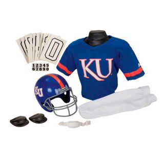 Kansas Jayhawks Kids Youth Football Helmet and Uniform Set
