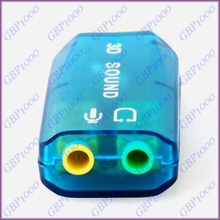 USB 2 0 External Sound Card 3D 5 1 CH Audio Adapter PC