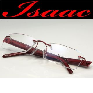 Isaac IRS5003 Wine Rimless Eyeglass Frames Eyeglasses Glasses Cleaning 