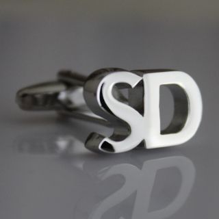 Letter SD Silver Tone Cufflinks CL040