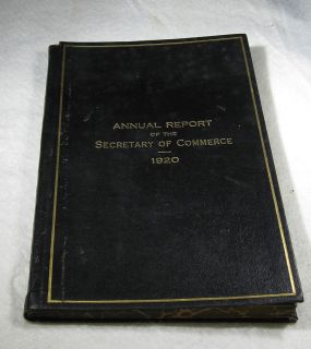 Signed J w Alexander Annual Report of The Secretary of Commerce 1920 