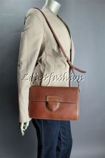 1690 New with Tags Prada Brandy Brown City Calf Leather Purse Bag 