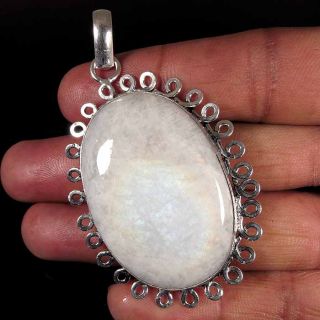 19 32gm Moonstone Sterling 925 Silver Plated Pendant Jewelry 55807 