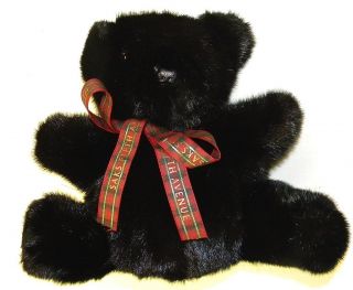  Black Bear w Bow Extremely Fine Soft Fur Da Bears 