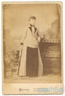  cabinet card photo,shapely young girl, many buttons corset, ALC 969