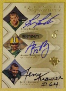 Aaron Rodgers Favre Starr Hornung 2008 Ultimate Auto 6