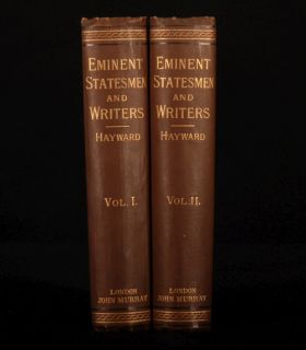 1880 2 Vols Eminent Statesmen Writers Abraham Hayward
