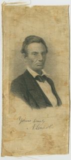 Abraham Lincoln 1860 Campaign Ribbon ORIGINAL political ribbon