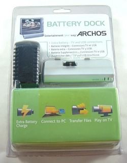 Archos 500977 Battery Dock Docking Adapter for 405 605 Wi Fi Players 