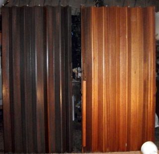 Vintage Pella Wood Accordion Folding Door Room Divider with Track Trim 