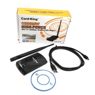   High Power 300M KW 301N 1000MW Wireless Network Card Adapter Card King