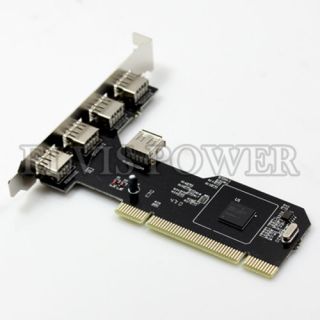 Brand New High Speed 480MB PCI ADDON Card 5 Port NEC Chip USB 2 0 Hub 