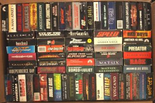 VHS Huge Lot of 72 Action Movie Video Tapes James Bond Lethal Weapon 
