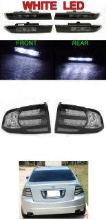 2004 2008 Acura TL Clear Black Tail Smoke White LED Side Marker Light 