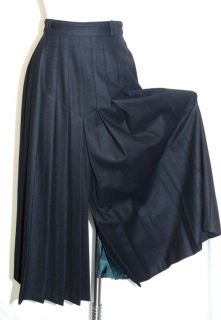 Admont Black Wool German Pleated Straight Skirt 36 8 S