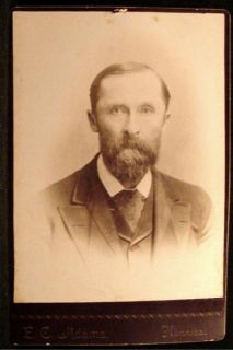 Cabinet Photo Man Beard Age 64 by Adams Hannibal New York 1890s