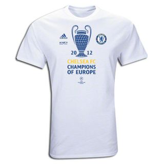 ADIDAS CHELSEA FC CHAMPIONS OF EUROPE 2012 FAN SHIRT   SIZE S 