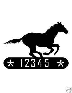 Horse Metal Home Address Sign Wall Decor House Mustang