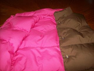 American Eagle Outfitters Brown Pink Puffy Vest Fall Winter Juniors 
