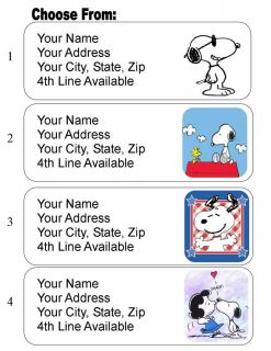 30 Snoopy Personalized Address Labels Peanuts