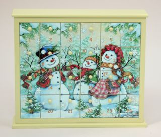 New Wooden Snowman Family Puzzle Advent Calendar