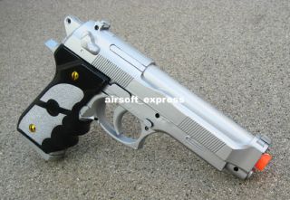   Airsoft Spring Guns Silver Beretta Pistol Air Soft Toy Handgun w/ BBs