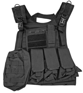 Airsoft MOLLE Web Tactical Vest with Pockets Black New