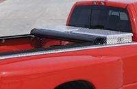 The Access® Toolbox Edition Tonneau Cover quickly and easily rolls up 