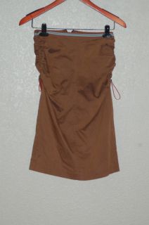 Cop Copine Fish JUPE Skirt Copper Brown Cotton Blend 36 Gathered 