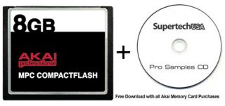 8GB AKAI MPC 500 CompactFlash CF Memory Card 8 GIG Upgrade +Samples 