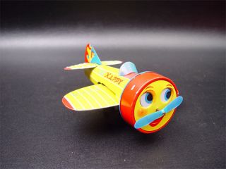 Vintage Happy 711 Japanese Tin Friction Airplane Toy
