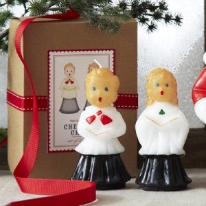 New Christmas Vintage Inspired Cheerful Choir Boy Girl Candle Set 9984 