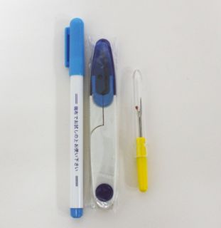 Cross Stitch Tool Kit Aida Marker Mark Pen Blue Scissors Thread Cutter 