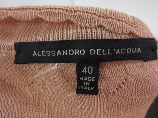 Alessandro DellAcqua Nude Cardigan Sweater Top Sz 40