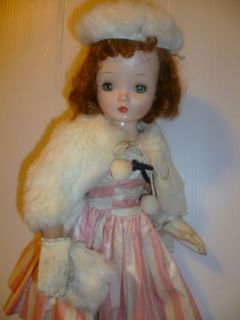Madame Alexander Cissy Doll Cape by Bender Co Real Fur with Hat Muff 