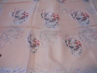 Alexander Peach Color Scarf with Starfish and Multi Skulls Cute 
