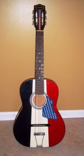 ALHAMBRA RED WHITE and BLUE Vintage 1976 Acoustic Guitar MINT