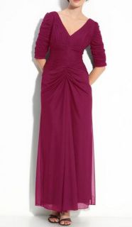 189 Alex Evenings Ruched Long Sleeve Plus Sz 20W 20 2X Gown Mother of 