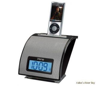 iHome Space Saver Alarm Clock with iPod Dock Charges Plays The iPod IH 