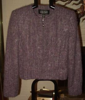 Linda Allard Ellen Tracy Stunning Zipper Front Wool Mohair Jacket 4 