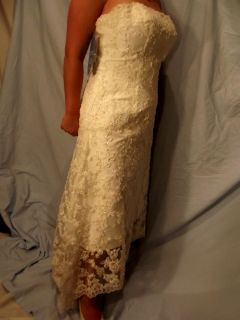 Alfred Angelo size 14 asymmetrical ivory strapless wedding gown NEW 