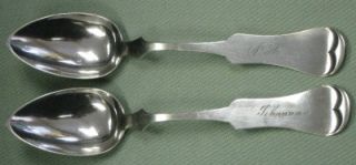 1855 RARE D E Brown Alton Illinois Coin Silver Spoons