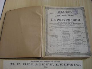 Antique 1889 Hardcover Opera Borodin’s Prince Igor RARE