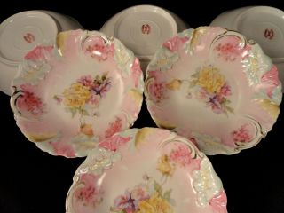   Prussia Poppy Germany Saxe Altenburg Pink Porcelain Berry Bowls