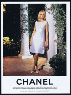 1996 Chanel White Fashion Dress Amber Valletta Print Ad