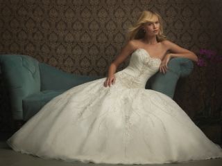 Allure Bridal Gown Style 8769 Color Ivory Silver Size 12